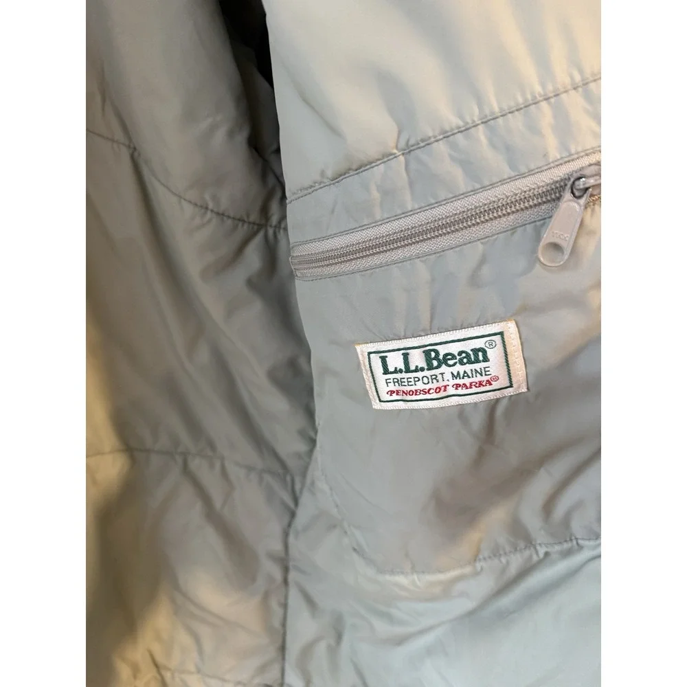 LL Bean Penobscot‎ Parka Mens Large Gray Blue Vintage Hooded Winter Jacket Coat